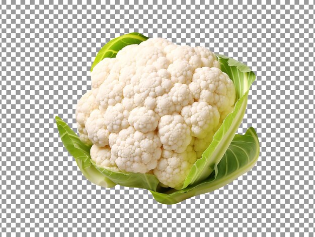 Fresh white cauliflower isolated on transparent background