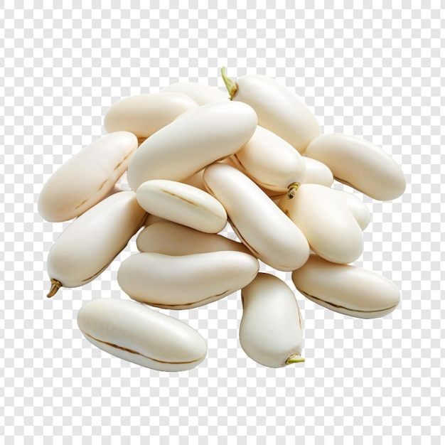 PSD fresh white kidney beans png isolated on transparent background