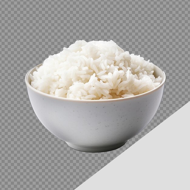 PSD fresh white rice bowl png isolated on transparent background