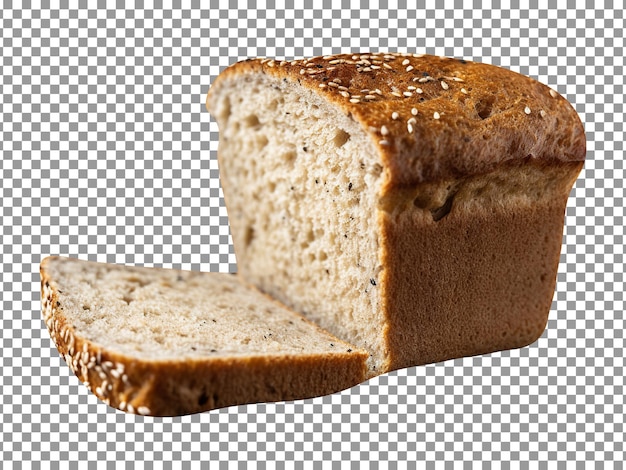 PSD fresh whole grain bread loaf isolated on transparent background