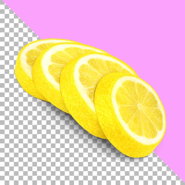 Fresh yellow lemon slices fit for your design assets