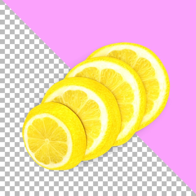 Fresh yellow lemon slices fit for your design assets