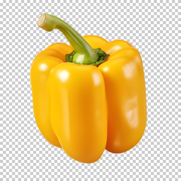 Fresh yellow sweet pepper isolated on transparent background