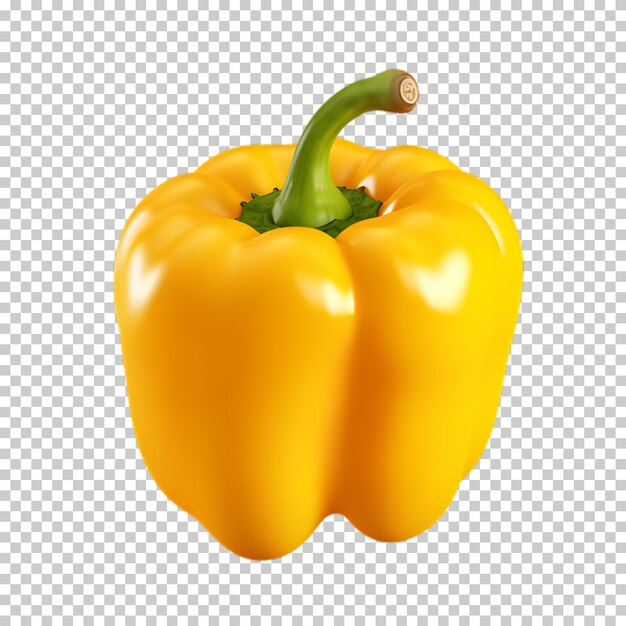 Fresh yellow sweet pepper isolated on transparent background