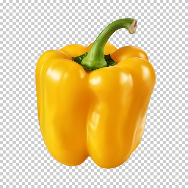 Fresh yellow sweet pepper isolated on transparent background