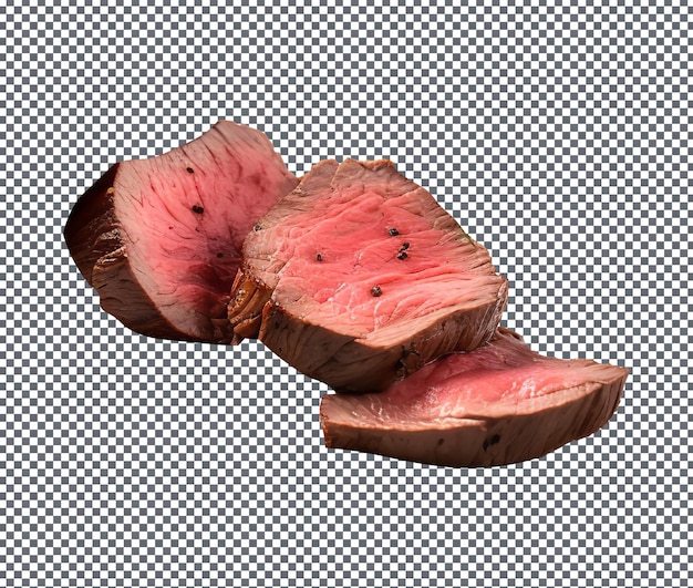 PSD fresh and yummy lean gamey meat isolated on transparent background