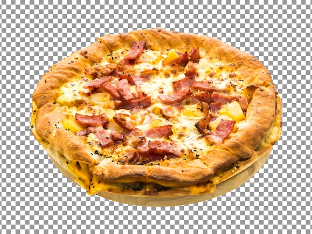 Freshly baked cheese pizza isolated on transparent background