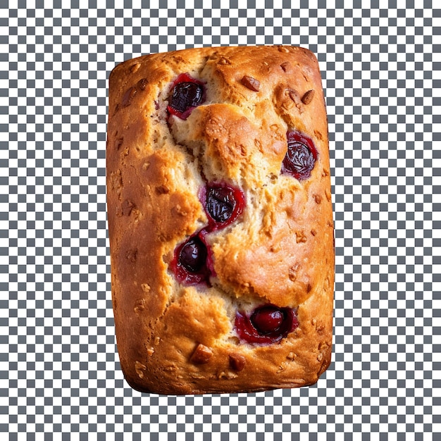 PSD freshly baked cherry bread loaf isolated on transparent background