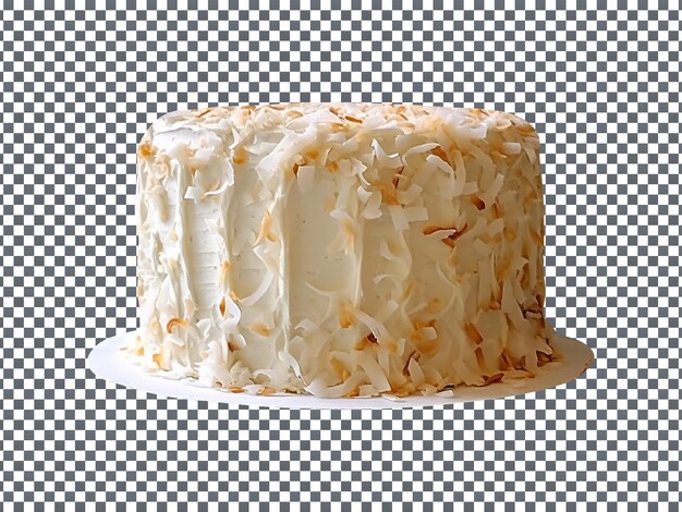 PSD freshly baked coconut cake isolated on transparent background