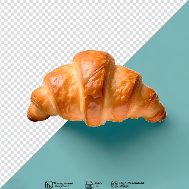 PSD freshly baked croissant isolated on transparent background