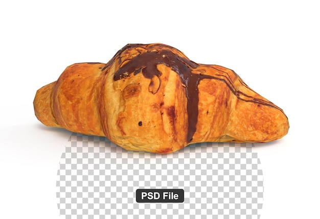 Freshly baked croissant isolated