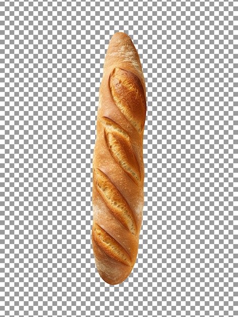 Freshly baked french long breadisolated on transparent background