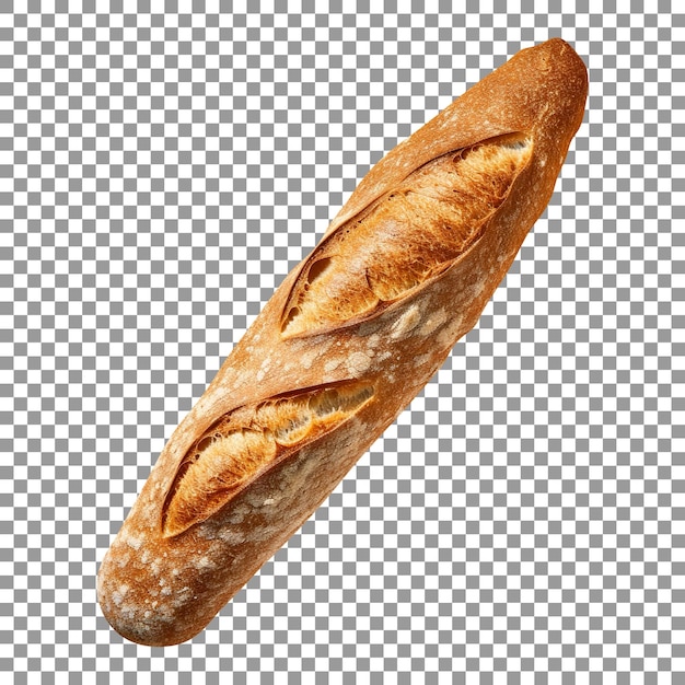 Freshly baked french long breadisolated on transparent background