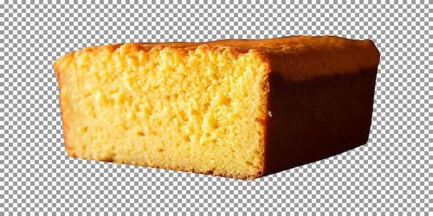 PSD freshly baked loaf of lemon bread isolated on transparent background