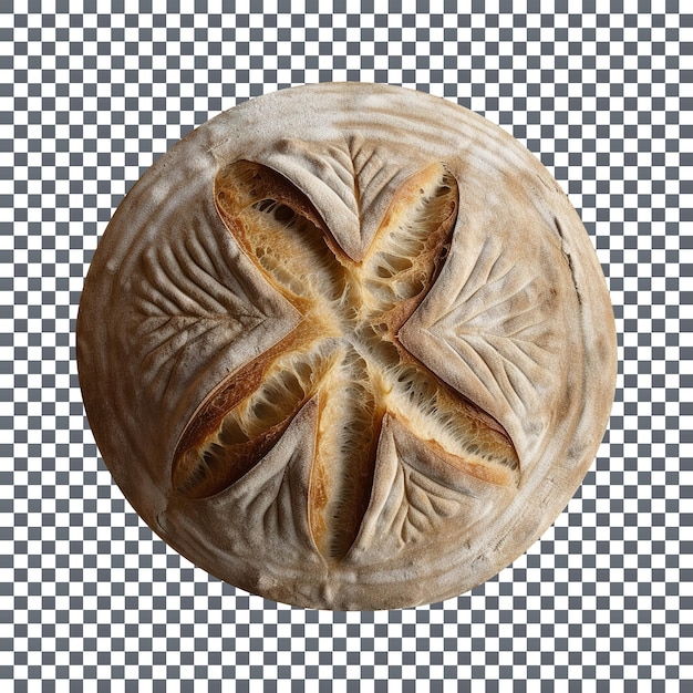 PSD pagella di pane di pasta acida appena cotta isolata su uno sfondo trasparente