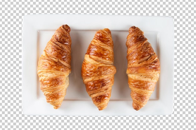 Freshly baked tasty croissants French pastry png transparent background