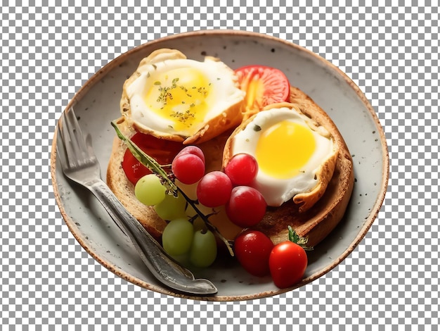 PSD freshly breakfast isolated on transparent background