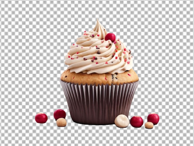 PSD freshly cup cake png isolated on transparent background