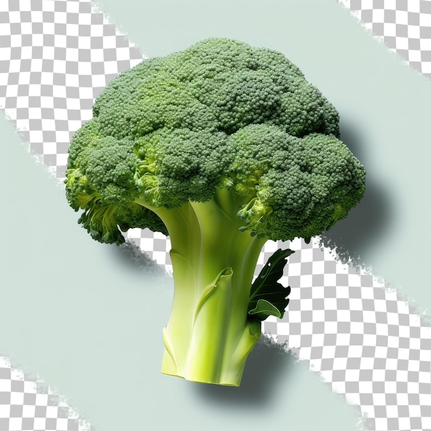 PSD freshly cut broccoli against a transparent background