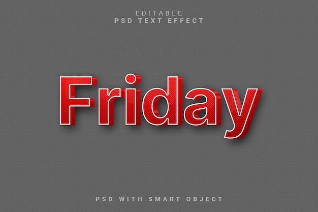 Friday 3d text effect