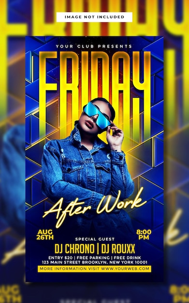 PSD friday after work party instagram story template