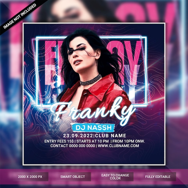 Friday club night party flyer or social media post template