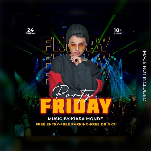 PSD friday dj club party flyer template