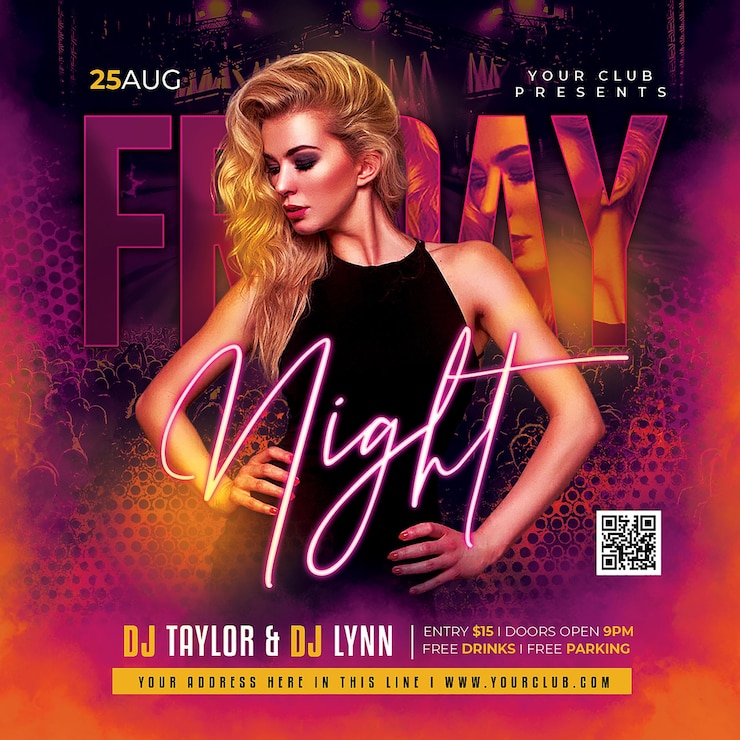 PSD friday night flyer psd template
