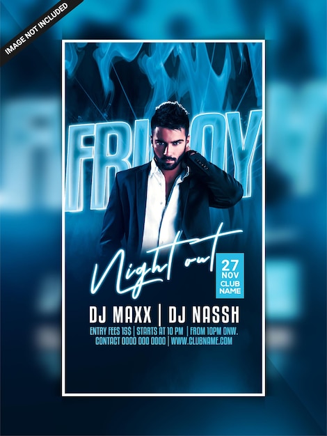 Friday night out party instagram web banner