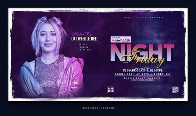 friday night party flyer - electronic music event