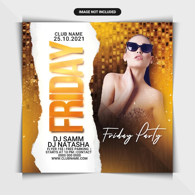 Friday night party flyer or social media post template