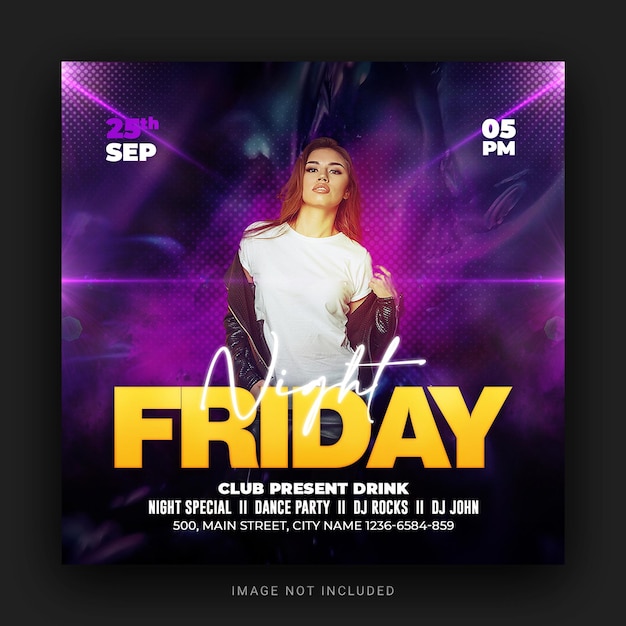 Friday night party flyer template