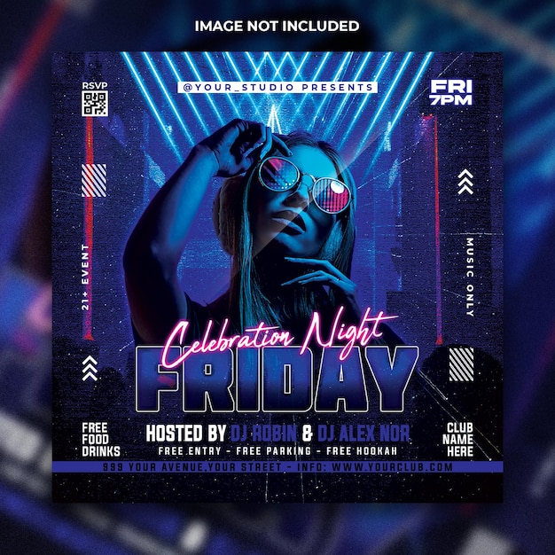 Friday night party flyer template