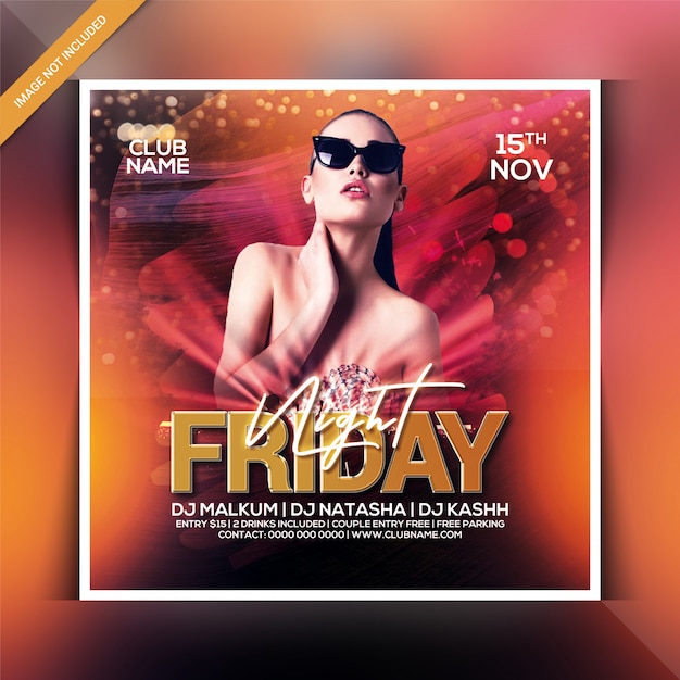 Friday night party flyer template