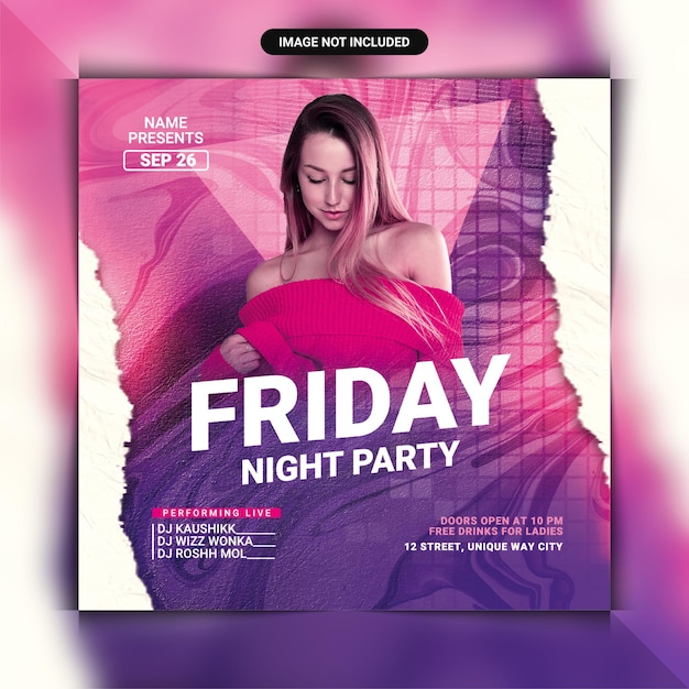 Friday night party flyer template