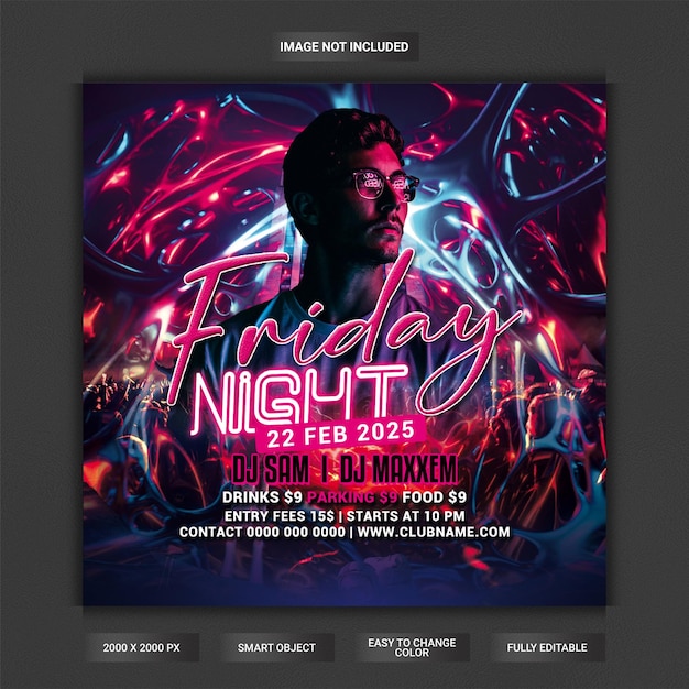 Friday night party flyer