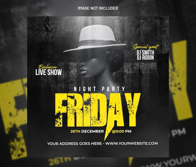Friday Night Party Instagram Banner Premium Psd