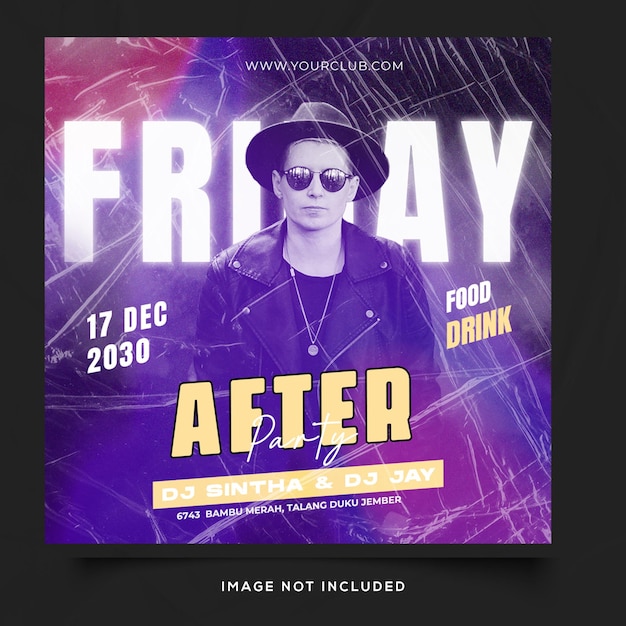 PSD friday night party web banner template premium psd