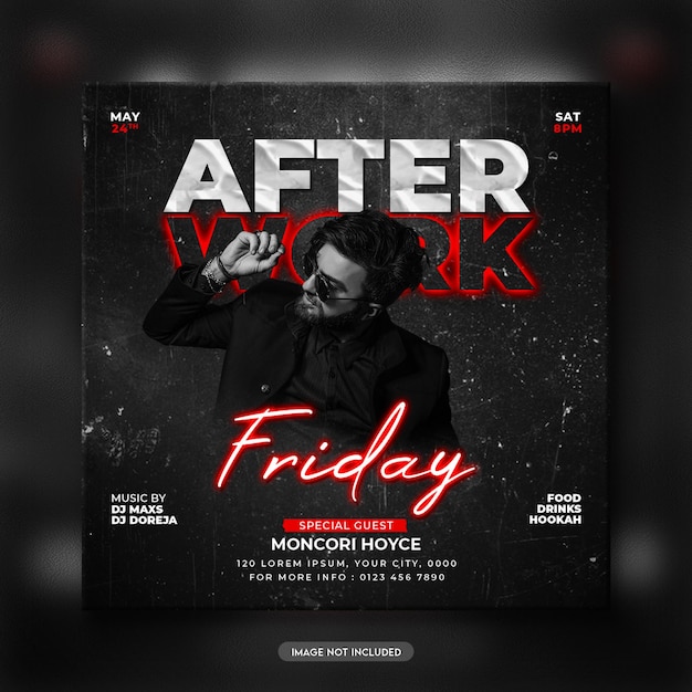 PSD friday night party web banner template