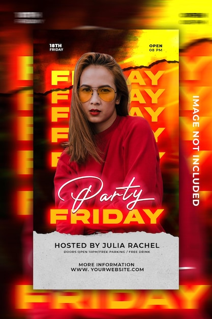 PSD friday party flyer template