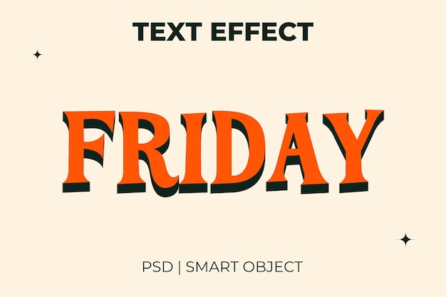 Friday vintage retro text effect