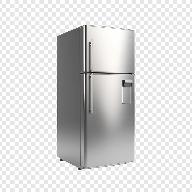 PSD fridge isolated on transparent background