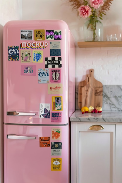 fridge magnet mockup design