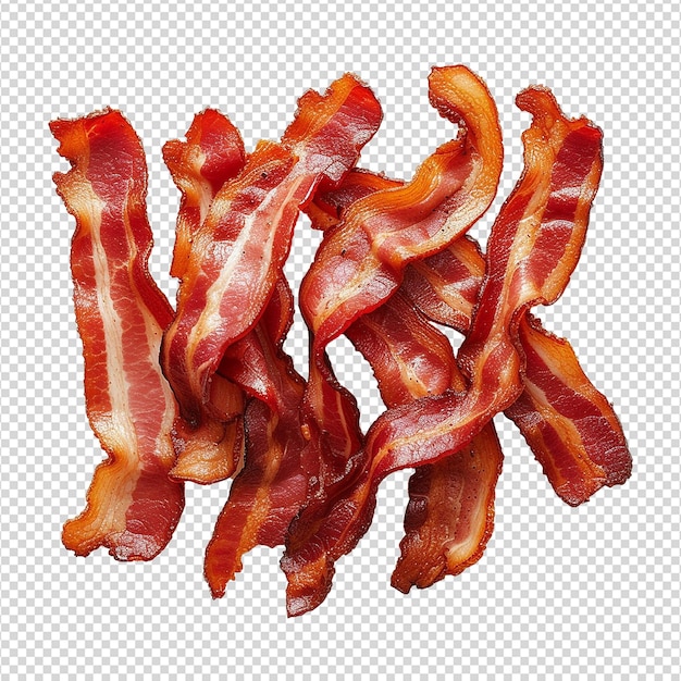 PSD bacon fritto isolato su uno sfondo trasparente png