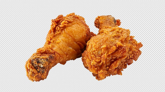 PSD fried chicken isolated on a clean white background