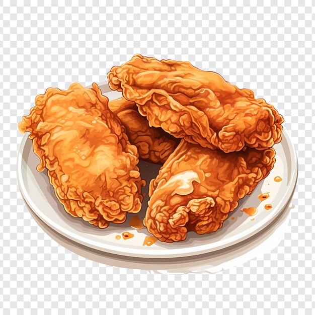 PSD fried chicken isolated on transparent background