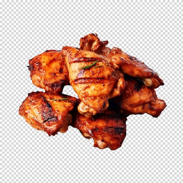 Pollo fritto isolato su sfondo bianco