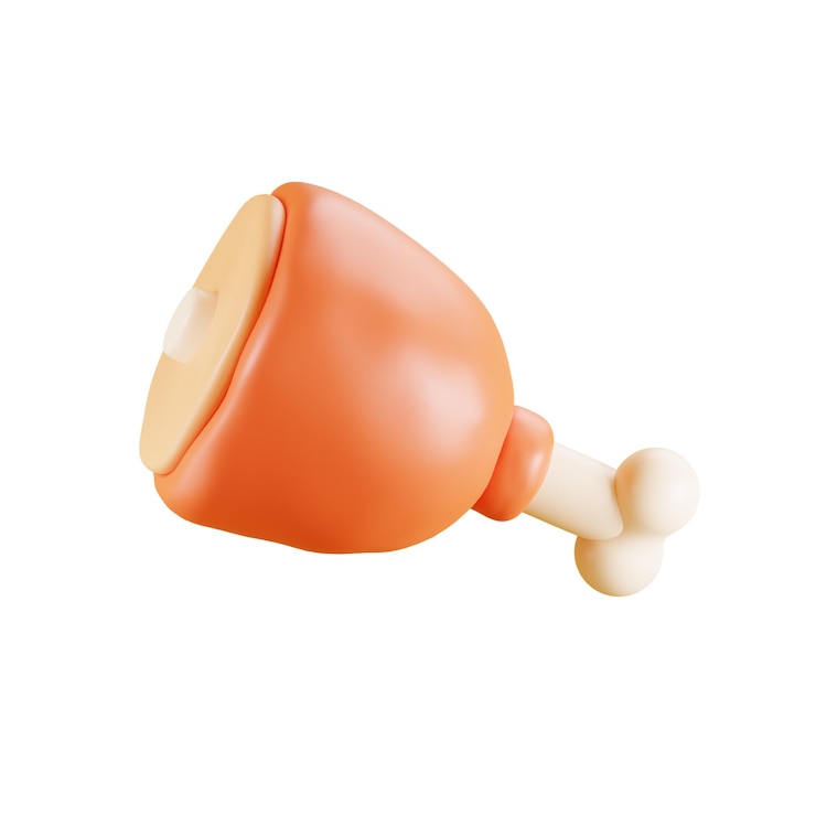 PSD fried chicken leg 3d icon food and beverage