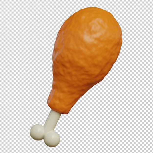 PSD fried chicken leg 3d illustration