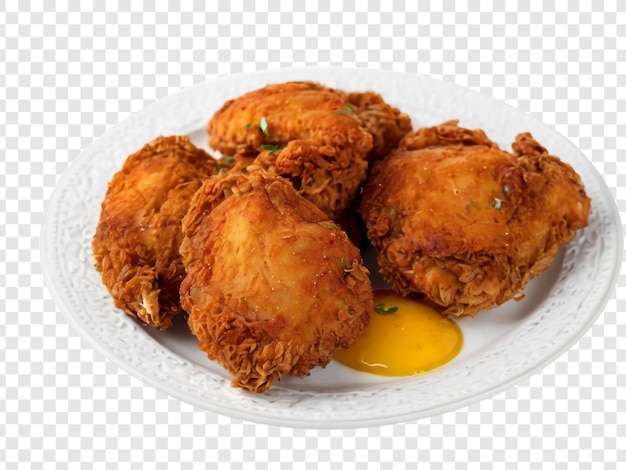 Piatto di pollo fritto png isolato su sfondo trasparente